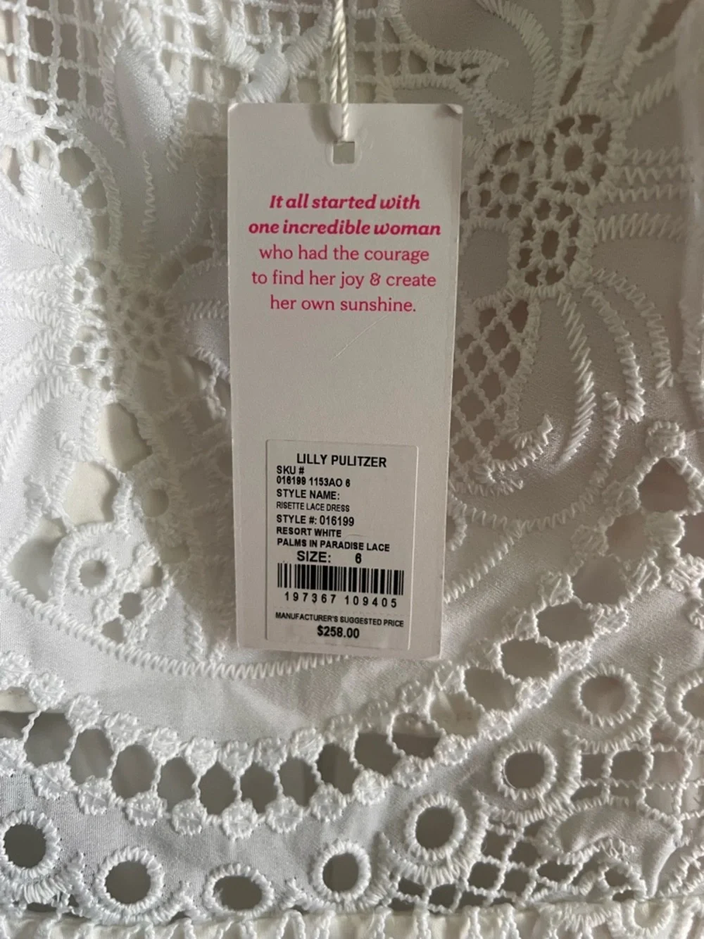 Lilly Pulitzer White Lace Spaghetti-Strap Mini Dress - Picture 2 of 3
